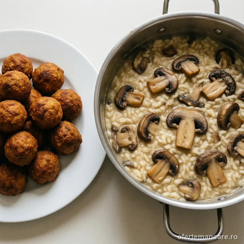 Meniu de post: chiftele vegetariene și pilaf cu ciuperci